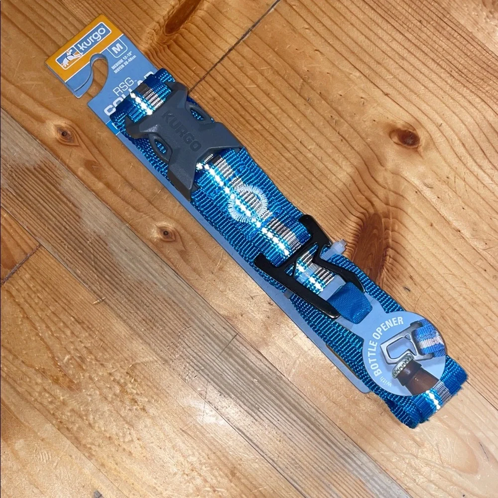 Kurgo Reflective Blue Dog Collar with Opener